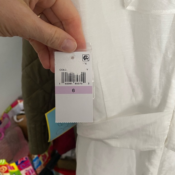 CeCe Women's White Ruffle Dress - Picture 4 of 5